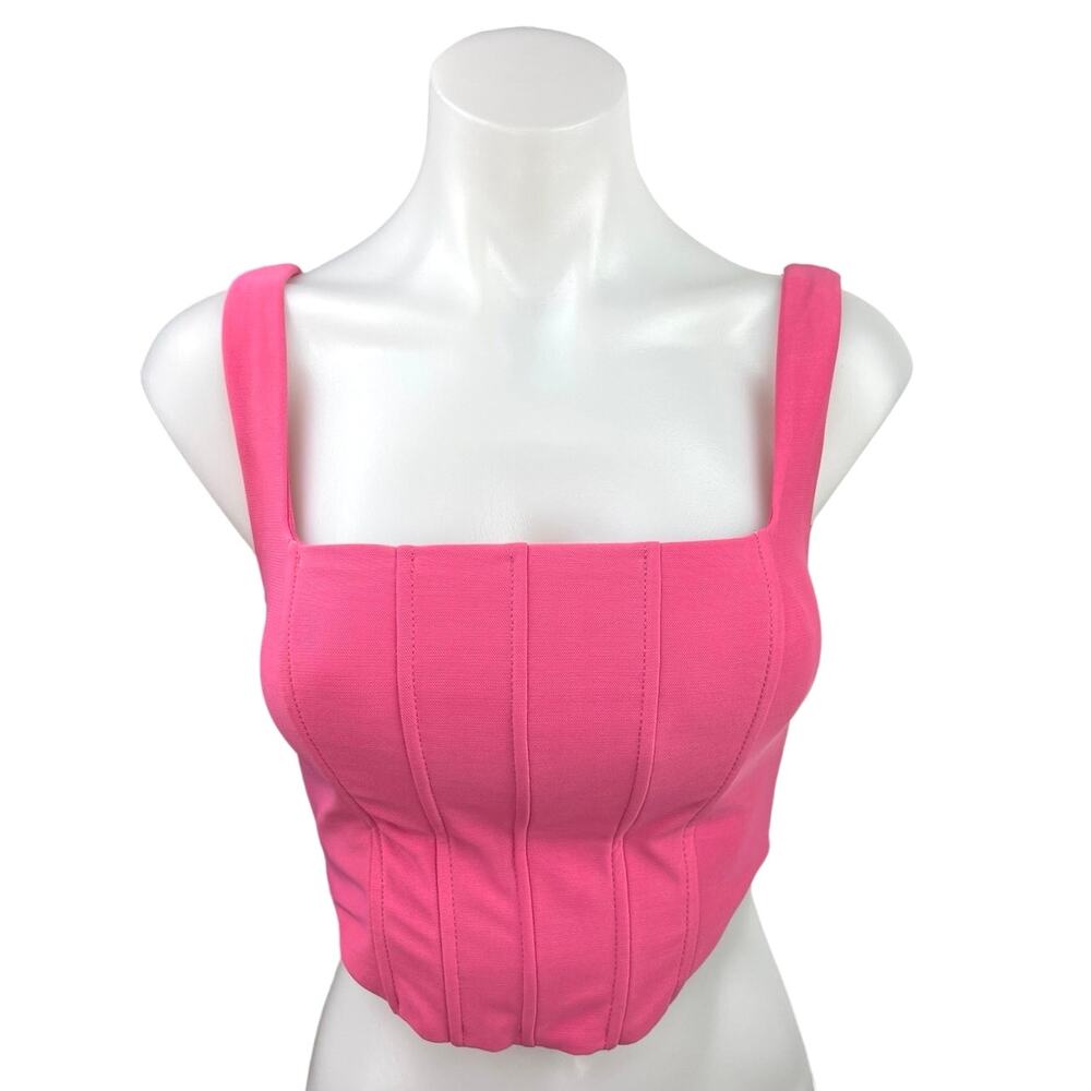 Edikted Isla Pink Sleeveless Cami Corset Bustier Corset Crop Tank Top Size S
